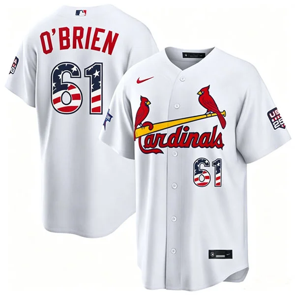 Mens St. Louis Cardinals #61 Riley O'Brien Nike White 2026 All-Star Edition Stars & Stripes Stadium Jersey