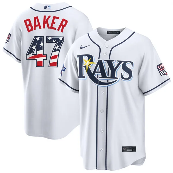 Mens Tampa Bay Rays #47 Bryan Baker Nike White 2026 All-Star Edition Stars & Stripes Stadium Jersey