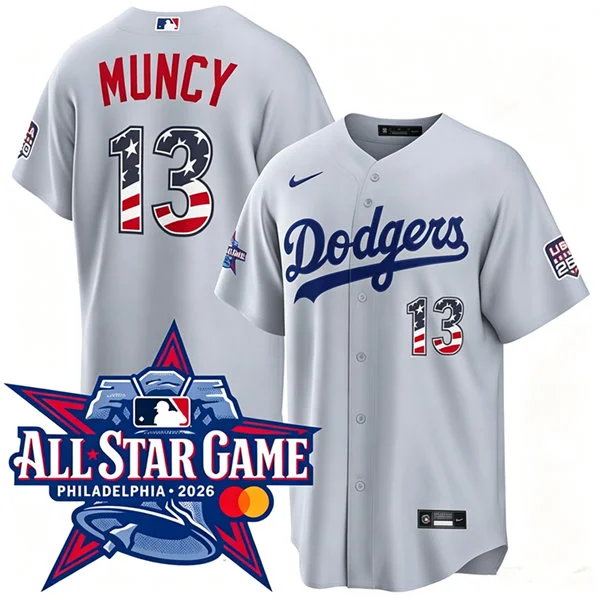 Mens Los Angeles Dodgers #13 Max Muncy Nike Gray 2026 All-Star Edition Stars & Stripes Stadium Jersey