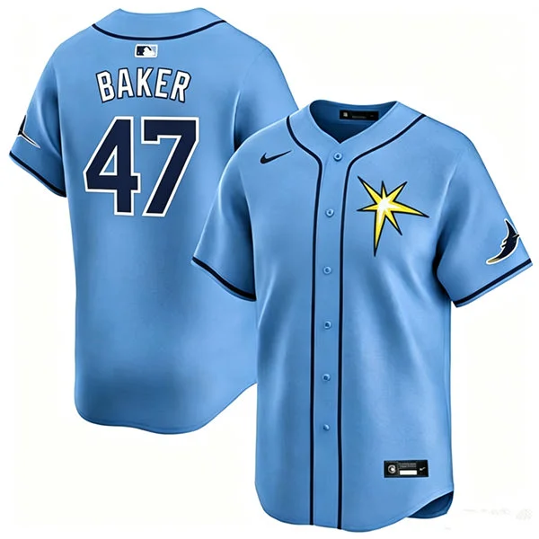 Mens Tampa Bay Rays #47 Bryan Baker Light Blue With Star Alternate Limited Jersey