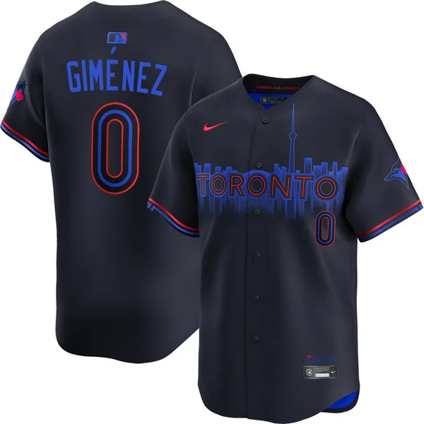 Mens Toronto Blue Jays #0 Andres Gimenez Nike Black City Connect Limited Jersey