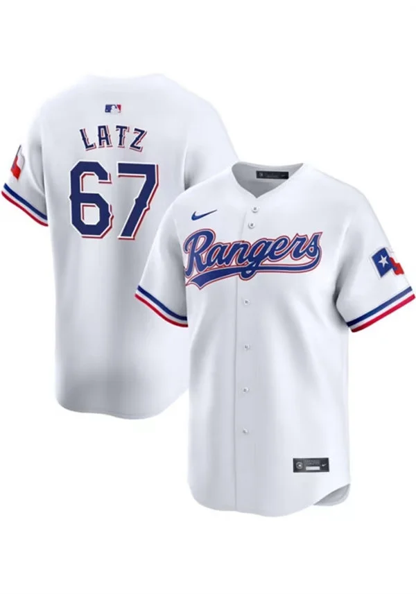 Mens Texas Rangers #67 Jacob Latz Nike White Home Limited Jersey
