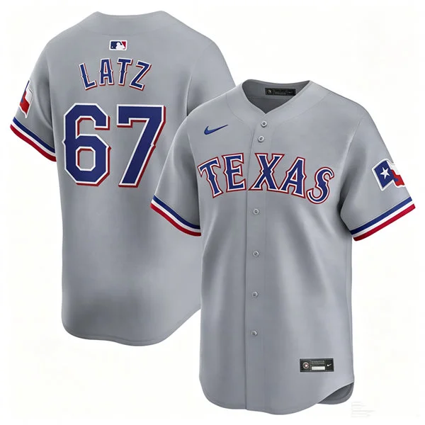Mens Texas Rangers #67 Jacob Latz Nike Gray Road Limited Jersey