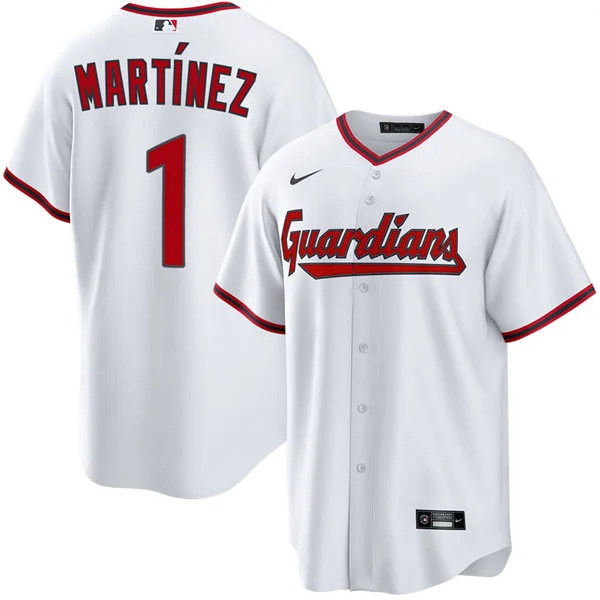Mens Cleveland Guardians #1 Angel Martinez Nike White Home Limited Jersey