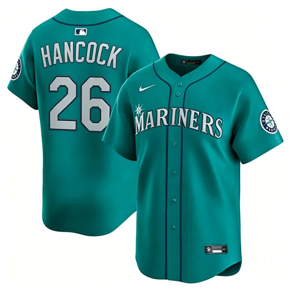 Men's Seattle Mariners #26 Emerson Hancock Nike Aqua Alternate Limited Jersey