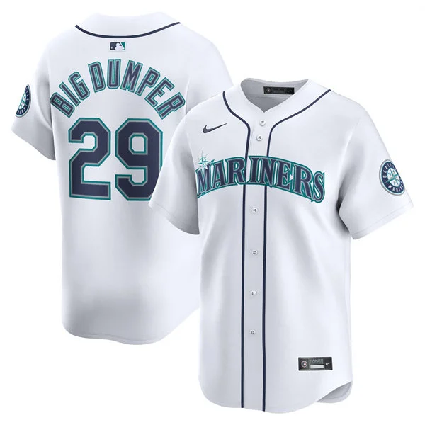 Men's Seattle Mariners #29 Cal Raleigh Nickname Big Dumper Nike White Home Limited Jersey
