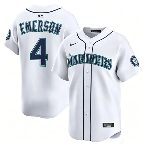 Men's Seattle Mariners #4 Colt Emerson Nike White Home Limited Jersey