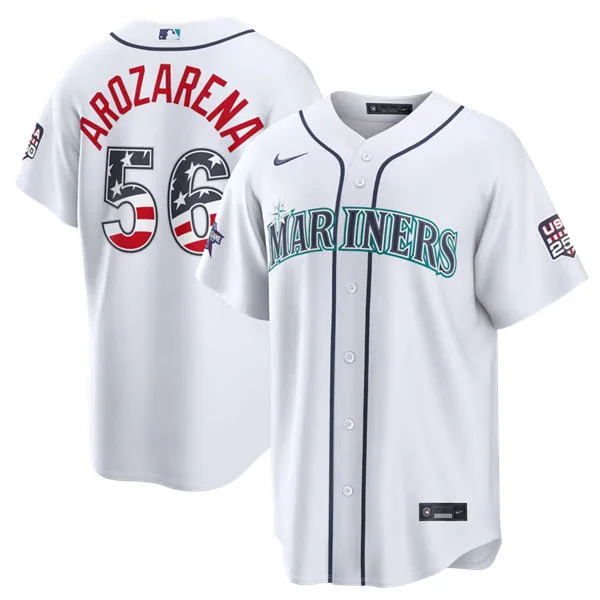Men's Seattle Mariners #56 Randy Arozarena Nike White 2026 All-Star Edition Stars & Stripes Stadium Jersey