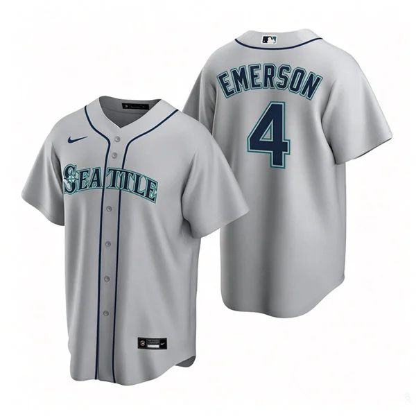 Men's Seattle Mariners #4 Colt Emerson Nike Away Gray Limited Jersey