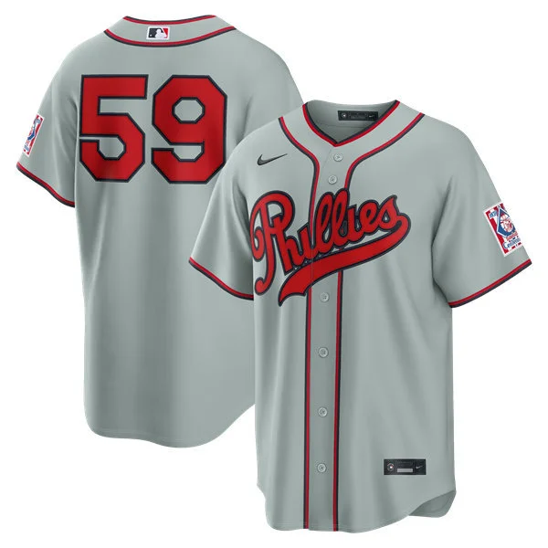 Mens Philadelphia Phillies #59 Jhoan Duran Gray Nike 2026 Field of Dreams Stadium Jersey