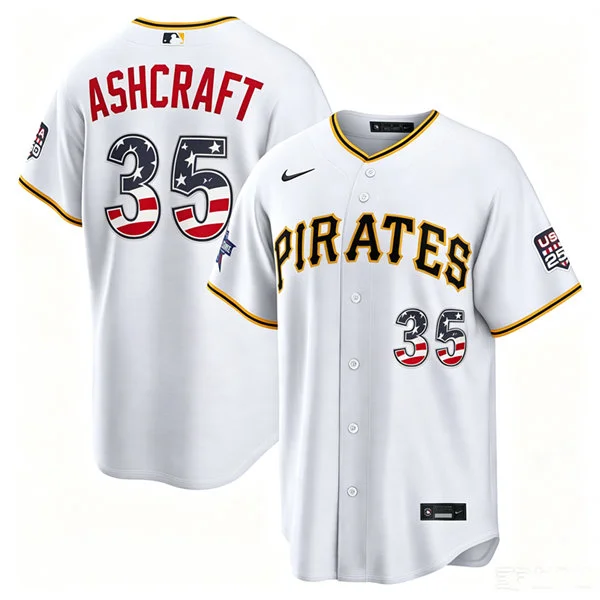 Mens Pittsburgh Pirates #35 Braxton Ashcraft White 2026 All-Star Edition Stars & Stripes Stadium Jersey