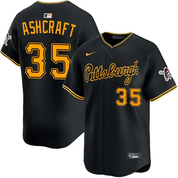 Mens Pittsburgh Pirates #35 Braxton Ashcraft Nike Black Alternate 2nd Pittsburgh Limited Jersey
