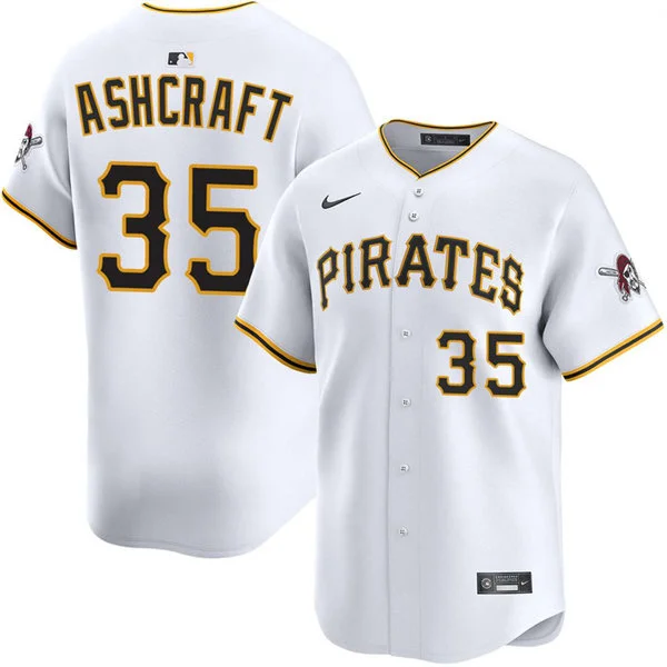 Mens Pittsburgh Pirates #35 Braxton Ashcraft Nike White Home Limited Jersey