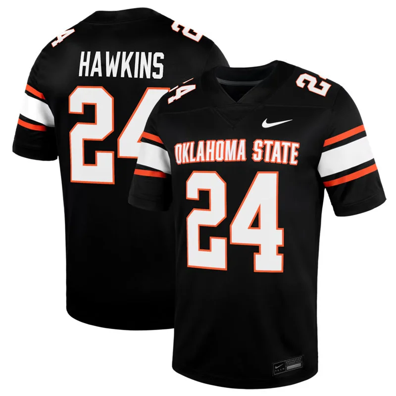 Oklahoma State Cowboys #24 Caleb Hawkins Nike 2026 Black College Football Jersey
