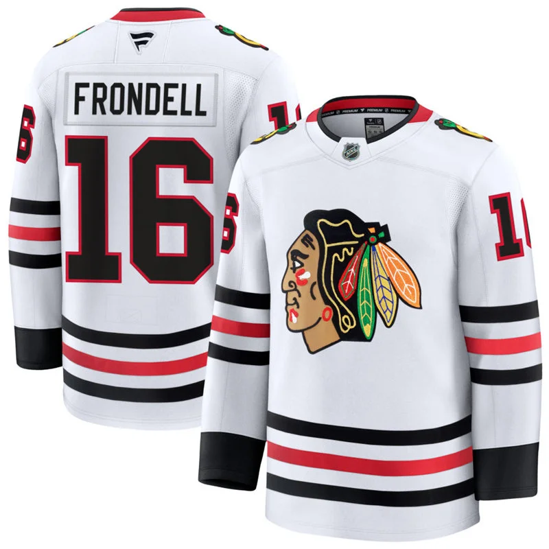 Mens Chicago Blackhawks #16 Anton Frondell Fanatics Away White Jersey