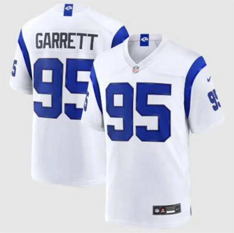 Youth Los Angeles Rams #95 Myles Garrett Nike Fearsome White Limited Jersey