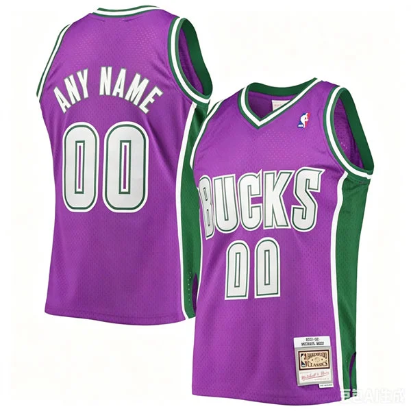 Milwaukee Bucks Custom 2001-02 Purple Throwback Hardwood Classics Jersey