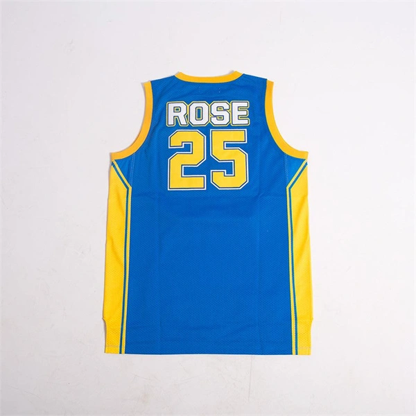 Stitched #25 DERRICK ROSE Simeon Wolverines HIGH SCHOOL BASKETBALL JERSEY Blue