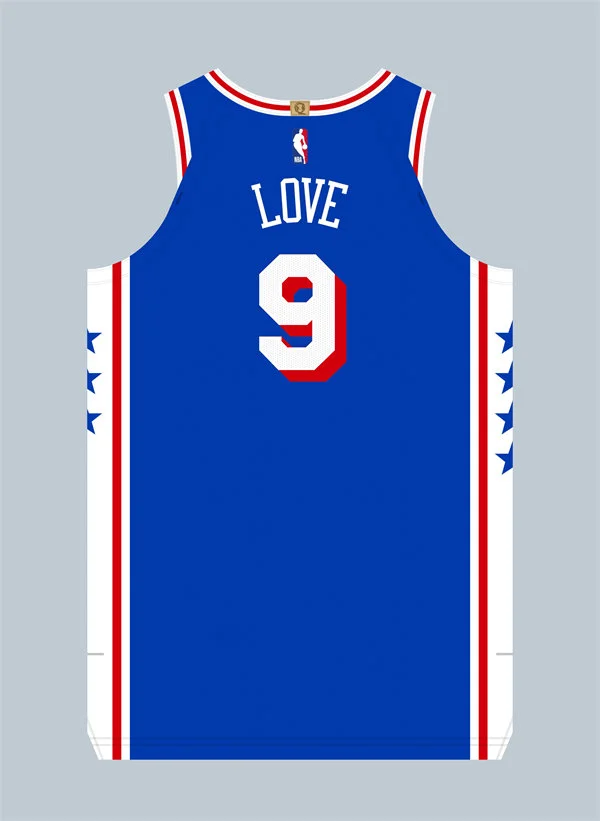Mens Philadelphia 76ers #9 Caleb Love Nike Blue Icon Edition Swingman Jersey