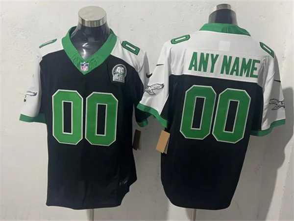 Philadelphia Eagles Custom Black White Gratitude F.U.S.E. Vapor Limited Jersey