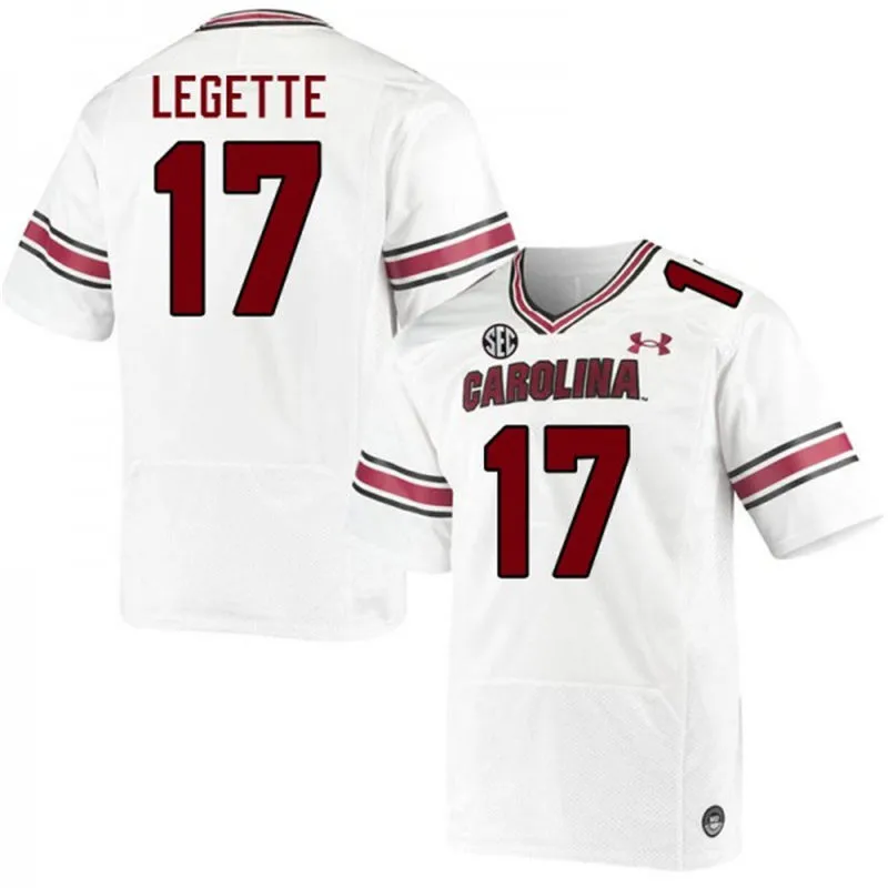South Carolina Gamecocks #17 Xavier Legette 2023 White Football Game Jersey