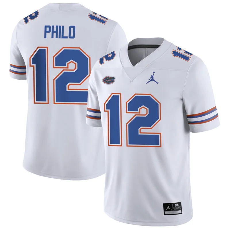 Florida Gators #12 Aaron Philo White Football Game Jersey