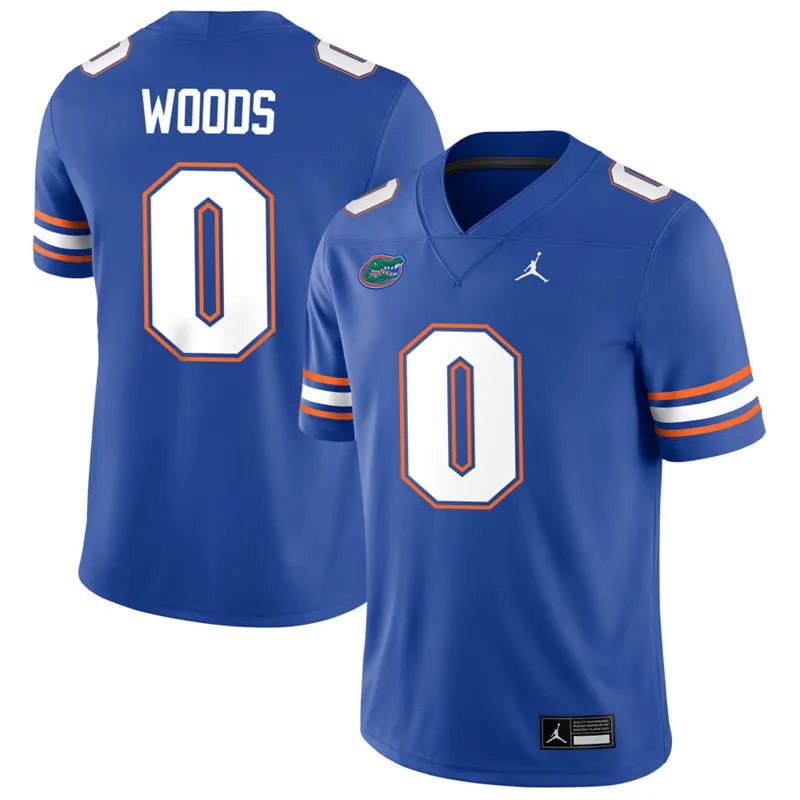 Florida Gators #0 Jayden Woods Royal Football Game Jersey