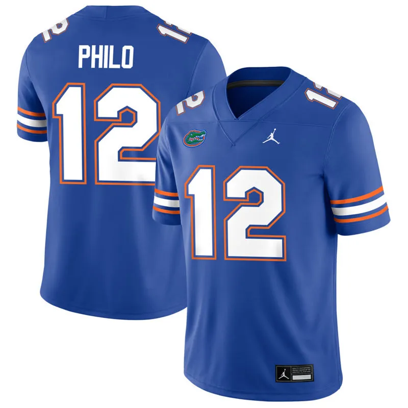 Florida Gators #12 Aaron Philo Royal Football Game Jersey