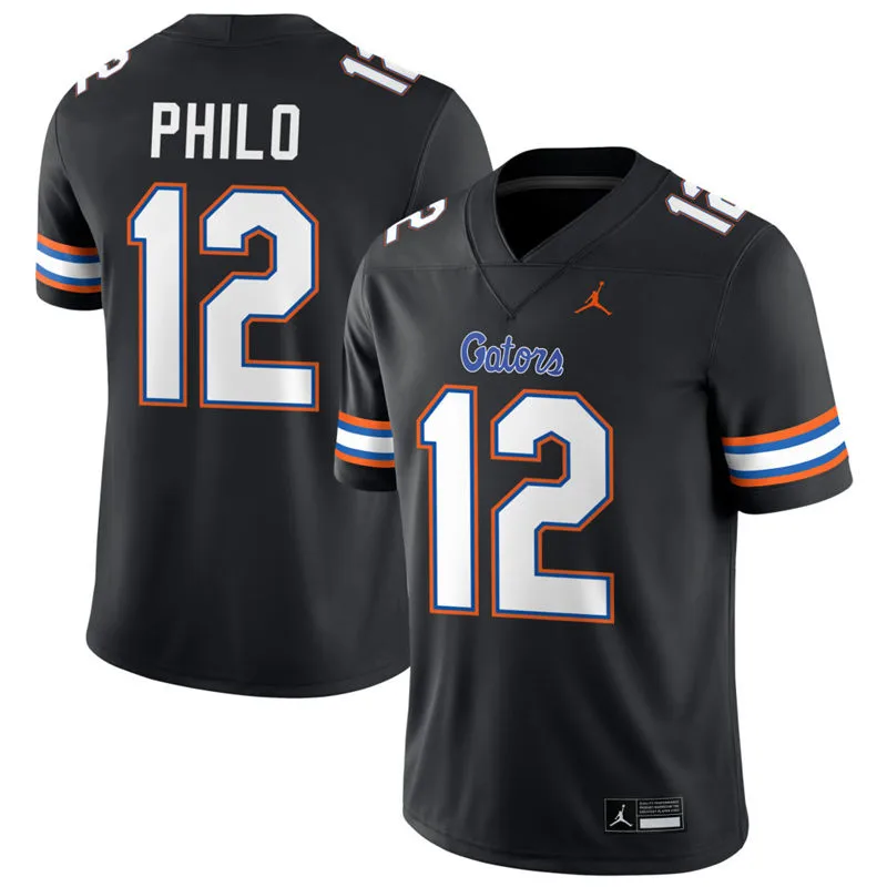 Florida Gators #12 Aaron Philo Black Football Game Jersey
