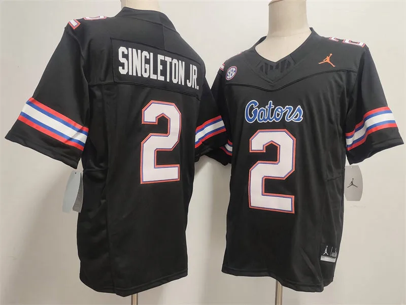 Florida Gators #2 Eric Singleton Jr. Black Football Game Jersey