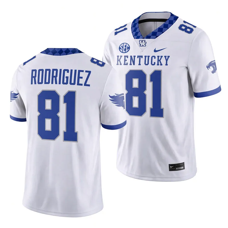 Kentucky Wildcats #81 Willie Rodriguez White Football Game Jersey