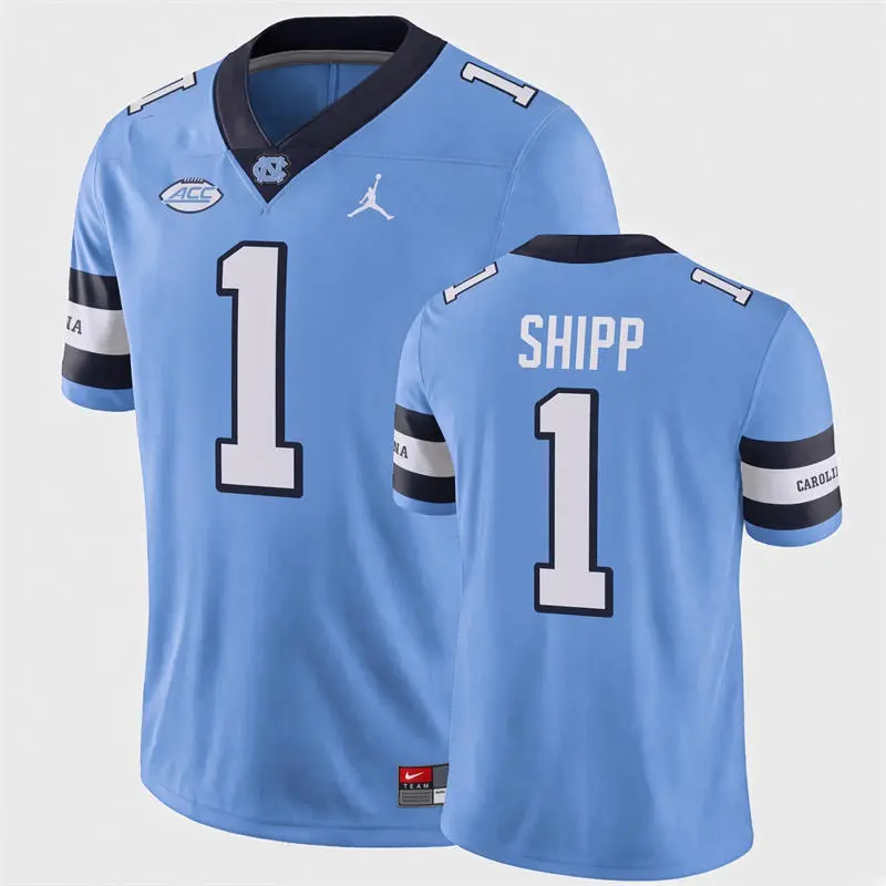 North Carolina Tar Heels #1 Jordan Shipp Blue Alternate Retro Limited Jersey