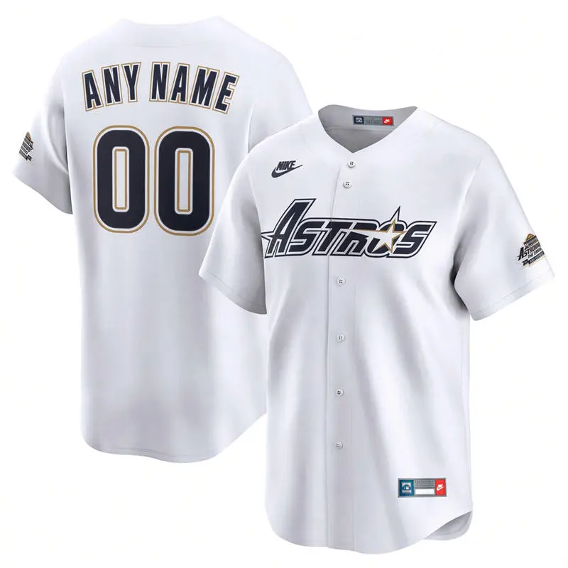 Houston Astros Custom Nike White Throwback Cooperstown Collection Limited Jersey