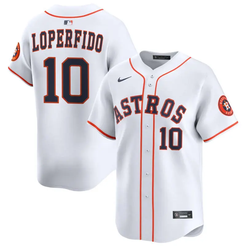 Mens Houston Astros #10 Joey Loperfido Nike White Home Limited Jersey