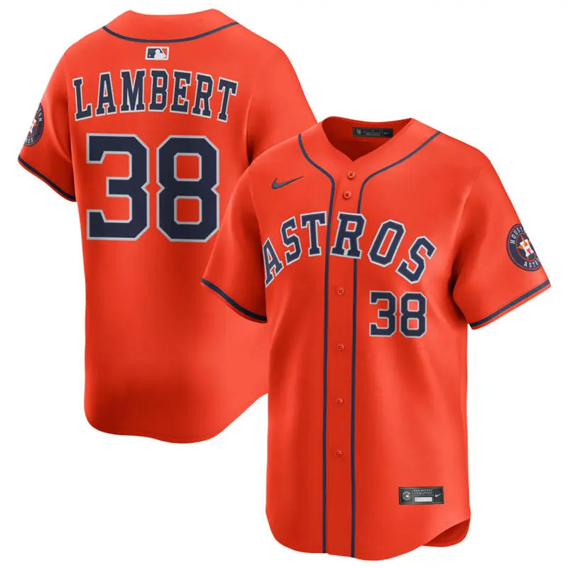 Mens Houston Astros #38 Peter Lambert Nike Orange Alternate Limited Jersey