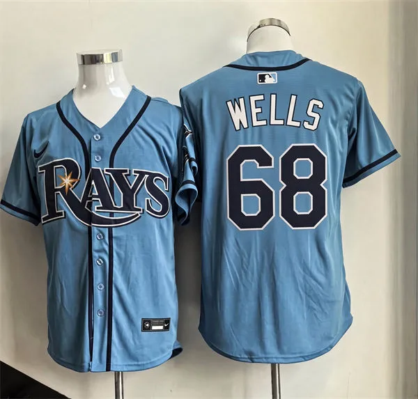Mens Tampa Bay Rays #68 Tyler Wells Nike Light Blue Alternate Limited Jersey