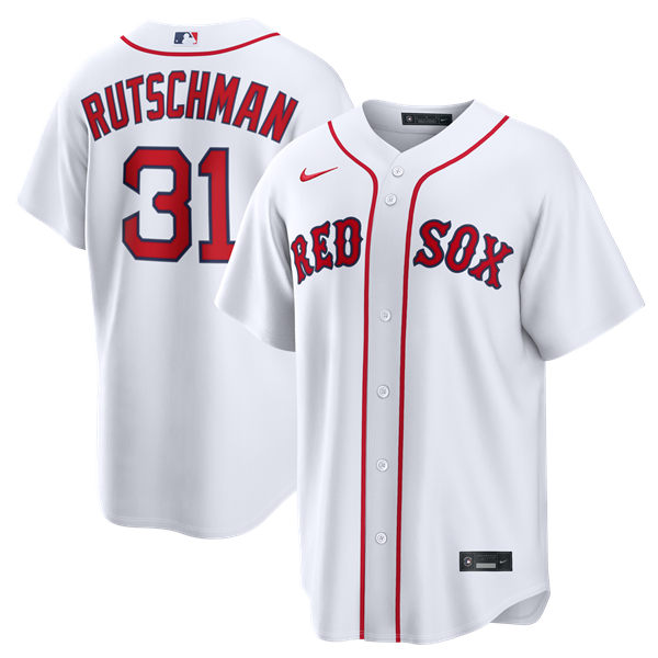 Mens Boston Red Sox #31 Adley Rutschman Nike White Home with Name Limted Jersey