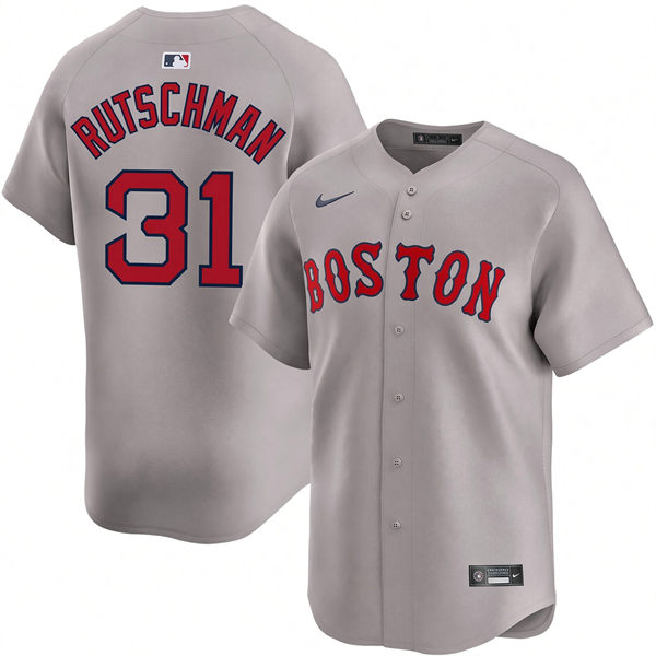 Mens Boston Red Sox #31 Adley Rutschman Nike Road Gray Limted Jersey