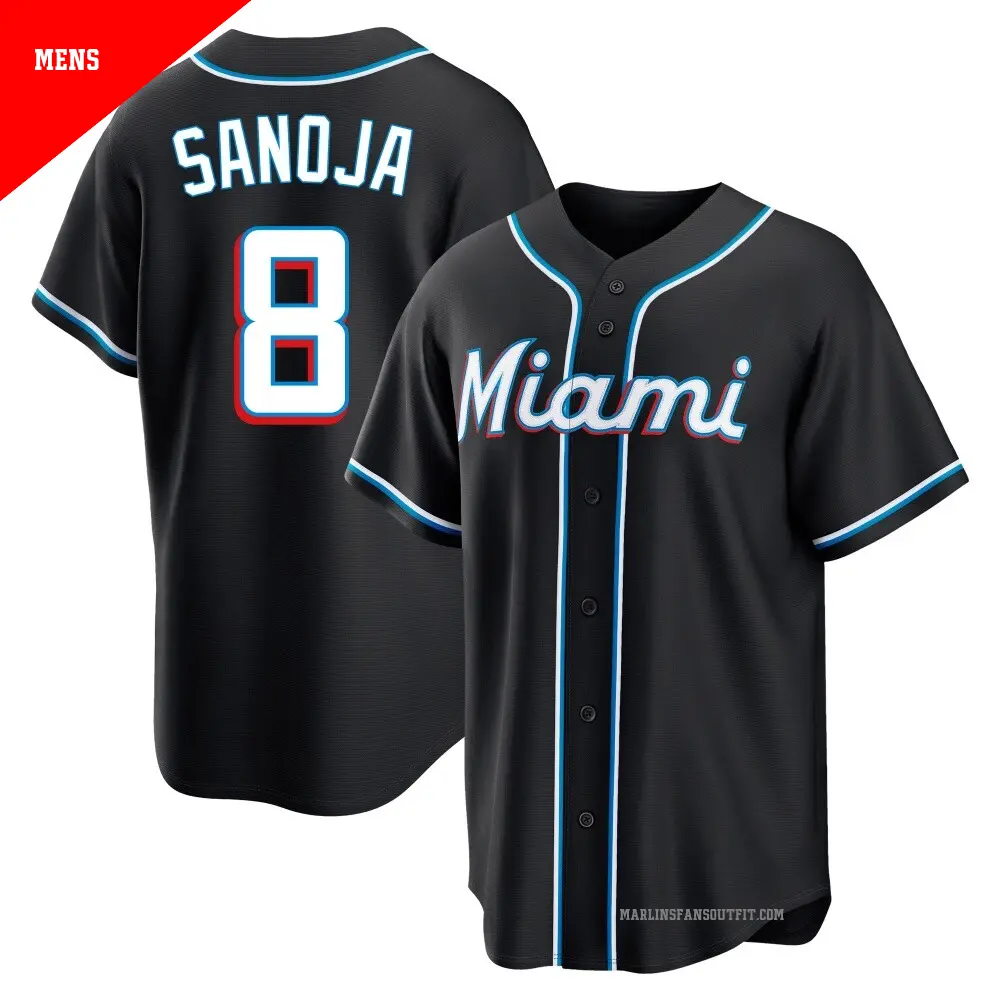 Mens Miami Marlins #8 Javier Sanoja 2026 Blackout Fashion Limited Jersey