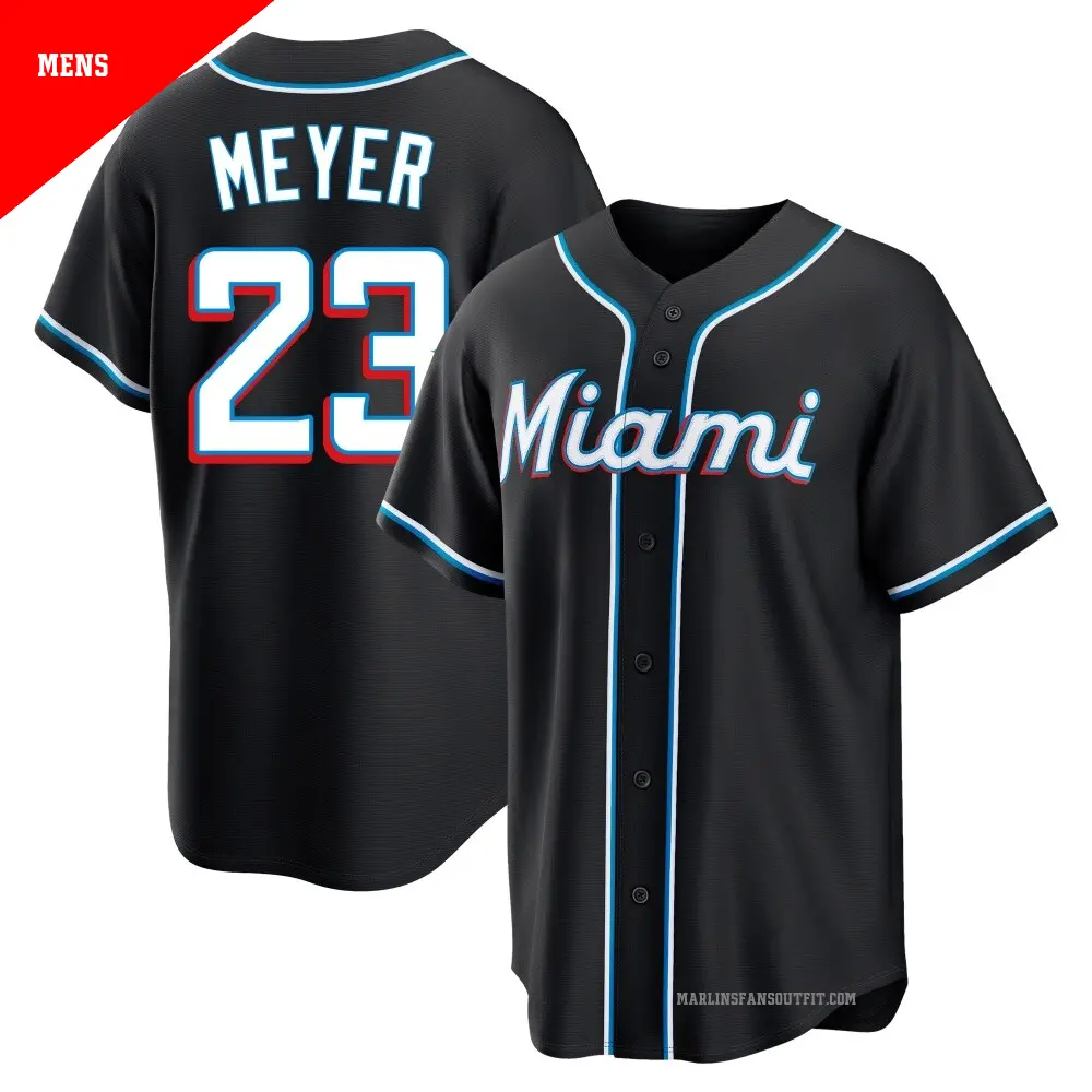 Mens Miami Marlins #23 Max Meyer 2026 Blackout Fashion Limited Jersey