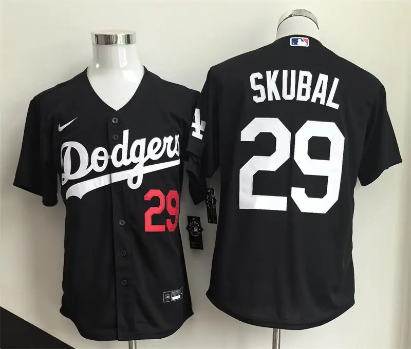 Mens Los Angeles Dodgers #29 Tarik Skubal Nike Black Fashion Limited Jersey