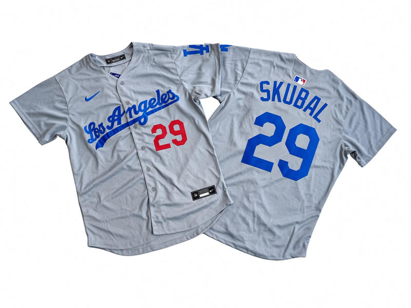 Youth Los Angeles Dodgers #29 Tarik Skubal Nike Gray Los Angeles Limited Jersey