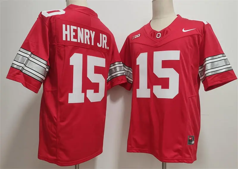 Ohio State Buckeyes #15 Chris Henry Jr. 2026 Scarlet Rush F.U.S.E Limited Football Jersey