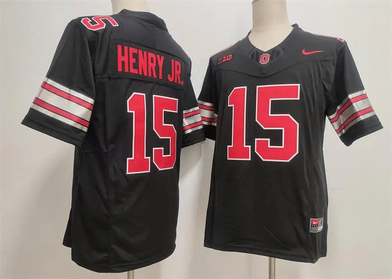 Ohio State Buckeyes #15 Chris Henry Jr. 2026 Black Tunnel Vision F.U.S.E Limited Football Jersey