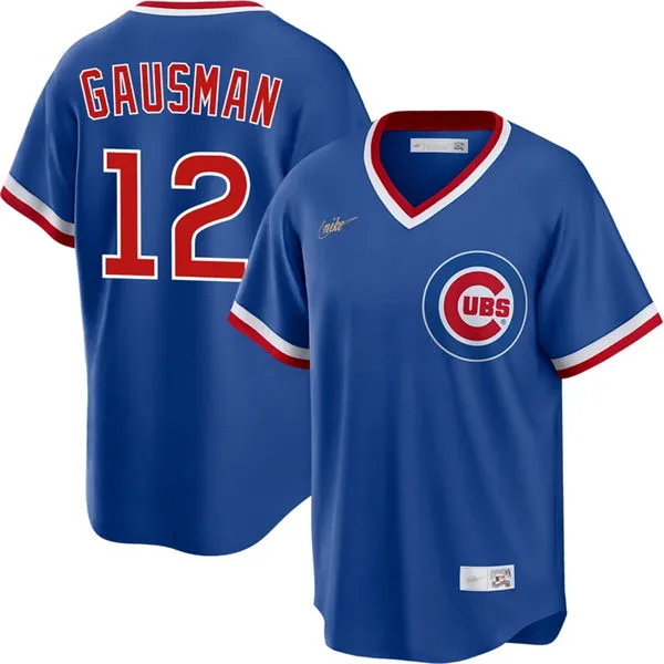Mens Chicago Cubs #12 Kevin Gausman Nike Royal Pullover Cooperstown Jersey