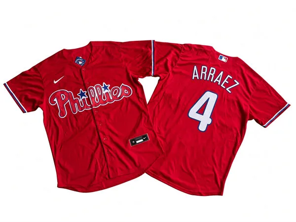 Mens Philadelphia Phillies #4 Luis Arraez Nike Red Alternate Limited Jersey