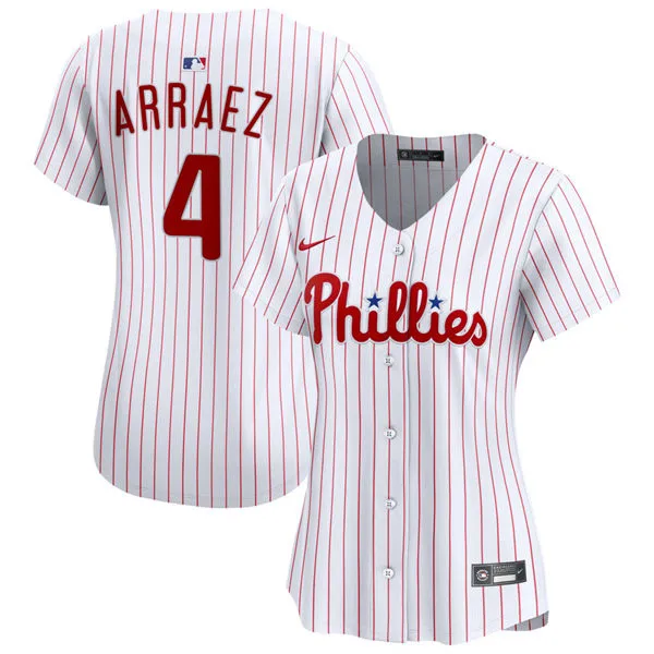 Womens Philadelphia Phillies #4 Luis Arraez Nike White Pinstripe Home Limited Jersey