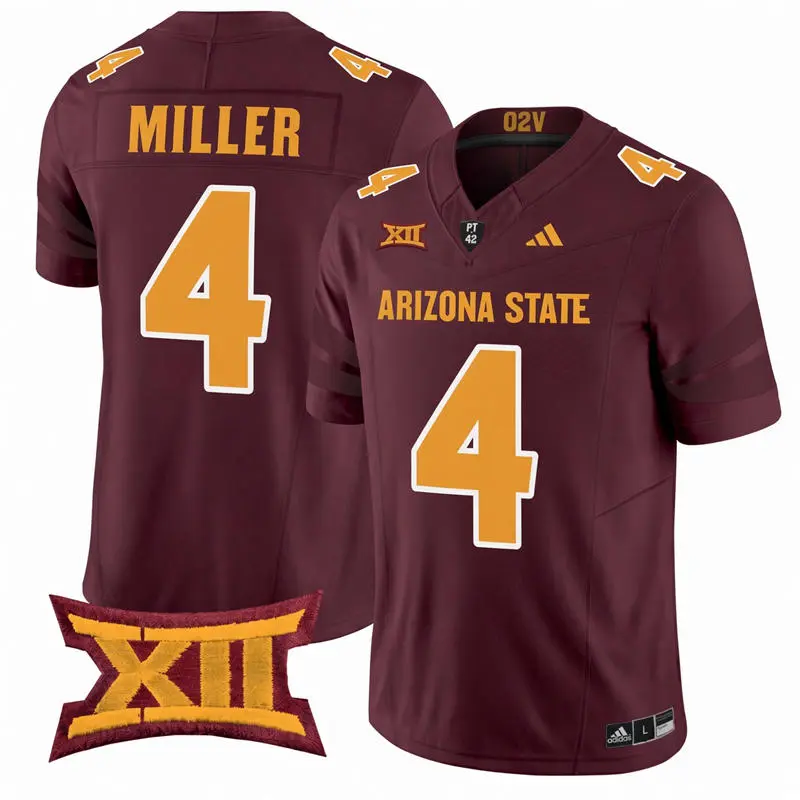 Arizona State Sun Devils #4 Omarion Miller 2026 XII Maroon Football Game Jersey