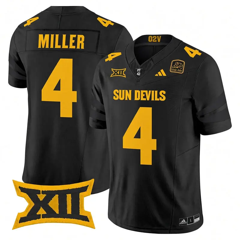 Arizona State Sun Devils #4 Omarion Miller 2026 XII Black Sun Devils Football Game Jersey