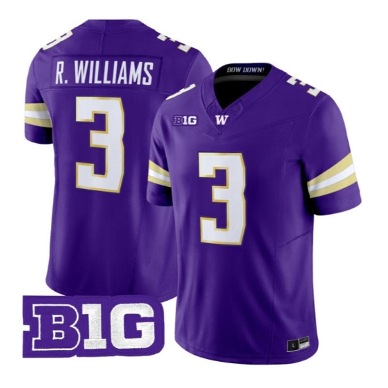 Washington Huskies #3 Rashid Williams 2026 Purple Football Game Jersey